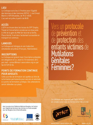 dépliant du séminaire sur les victimes de MGF